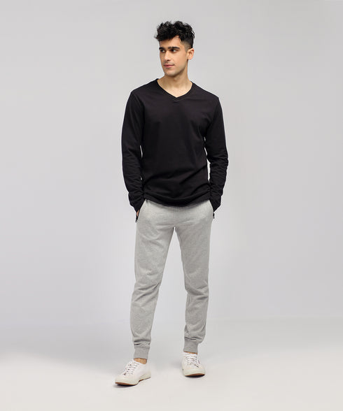 Men's Basic Long Sleeve V-Neck Tee
