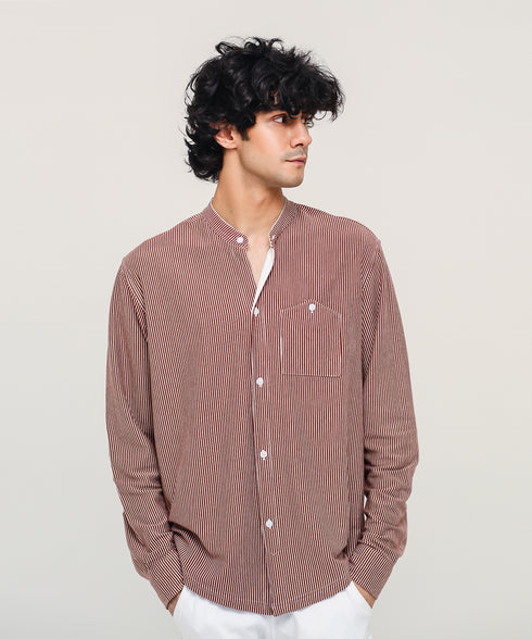 Men's Striped Button Down Shirt