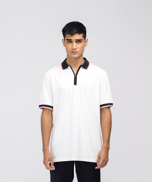 Men's Contrast Collar Polo Shirt