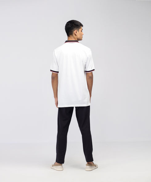 Men's Contrast Collar Polo Shirt