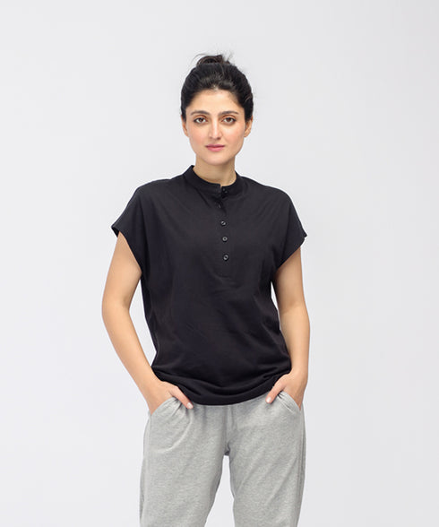 Women's Basic Henley Tee