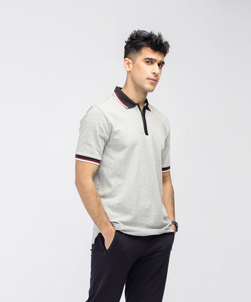 Men's Contrast Collar Polo Shirt