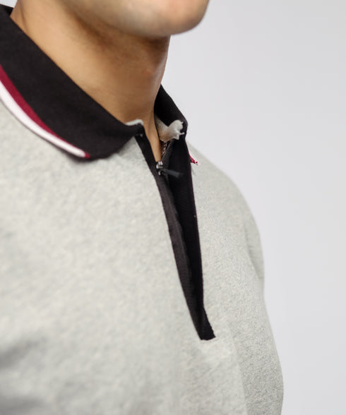 Men's Contrast Collar Polo Shirt