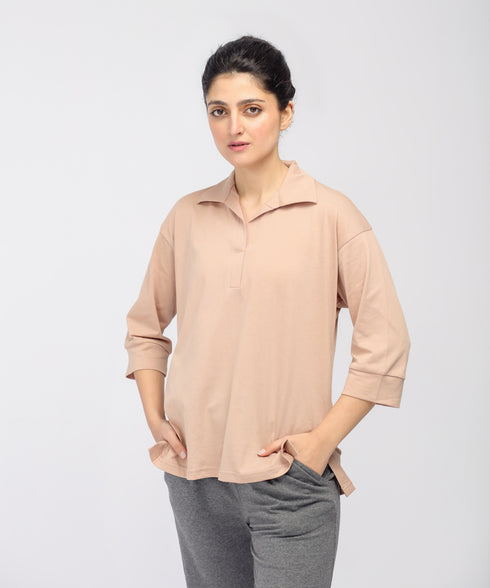 Women's Collared Three Quarter Shirt
