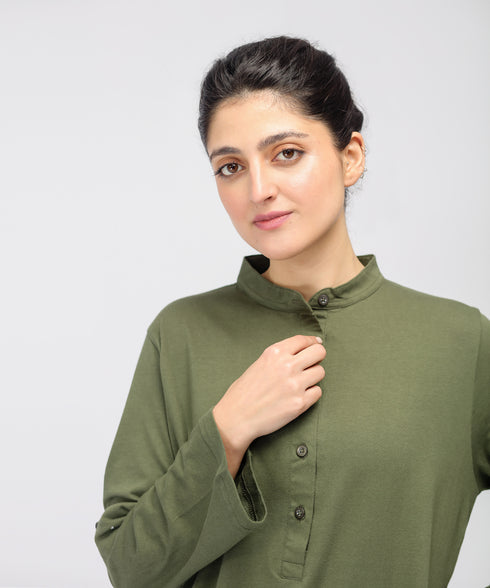 Women's Roll Up Sleeve Tunic Shirt