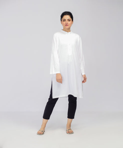 Women's Roll Up Sleeve Tunic Shirt