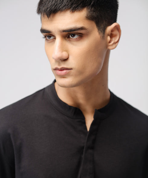 Men's Hidden Placket Tunic Shirt