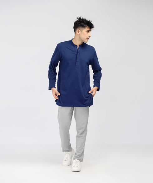 Men's Hidden Placket Tunic Shirt