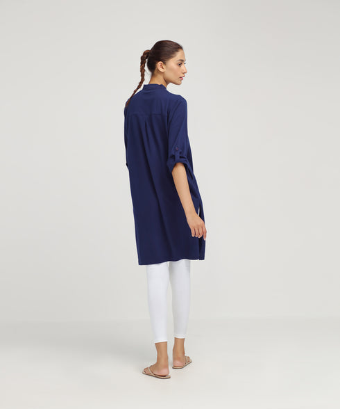 Women's Roll Up Sleeve Tunic Shirt
