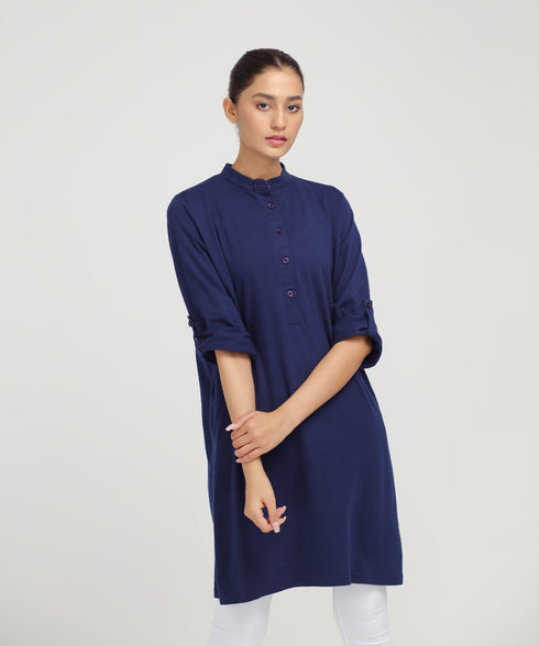 Women's Roll Up Sleeve Tunic Shirt