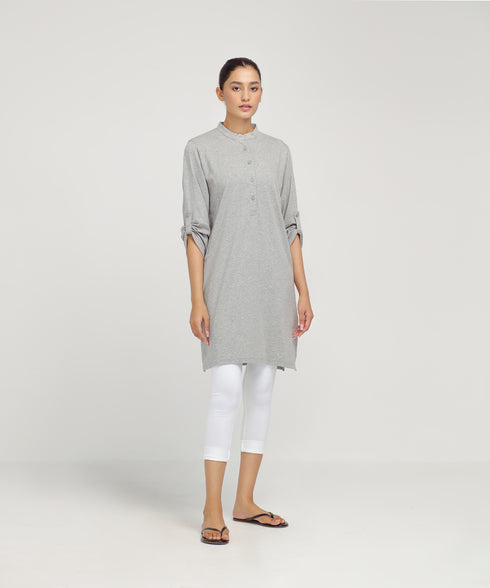 Women's Roll Up Sleeve Tunic Shirt