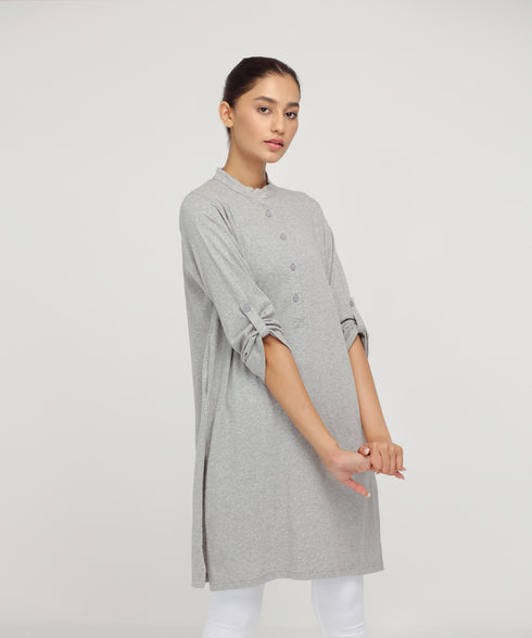 Women's Roll Up Sleeve Tunic Shirt