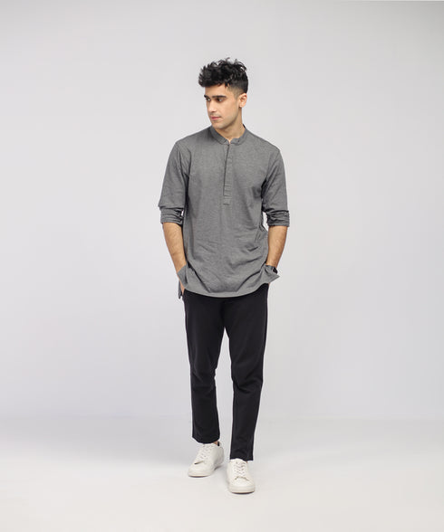 Men's Hidden Placket Tunic Shirt