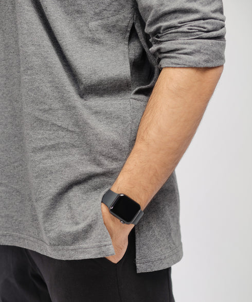 Men's Hidden Placket Tunic Shirt