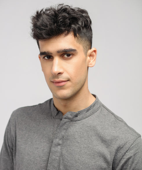 Men's Hidden Placket Tunic Shirt