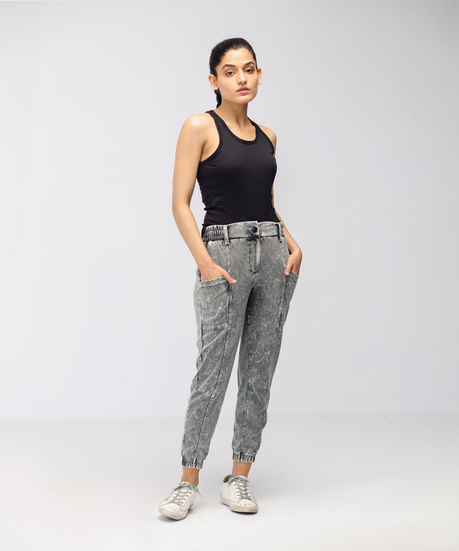 Women's Acid Wash Pants Bandana