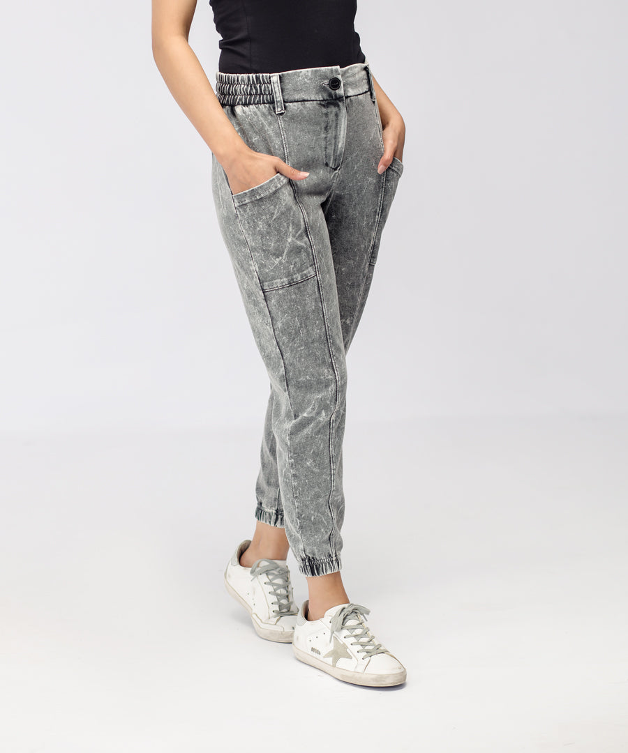 Women's Acid Wash Pants Bandana