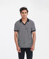 Men's Striped Johnny Collar Polo
