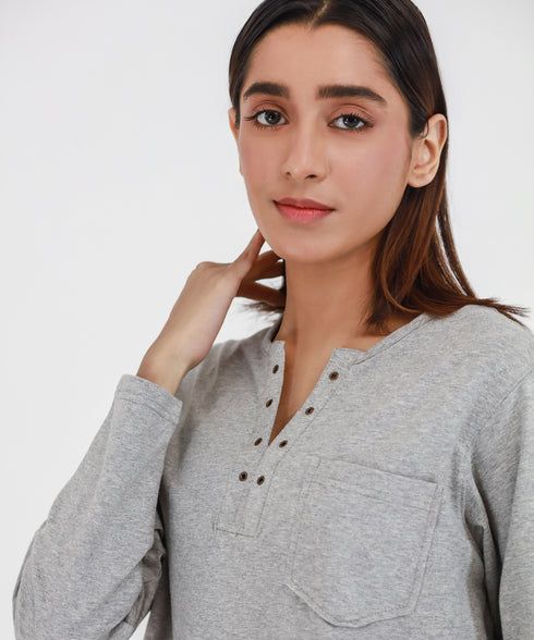 Women's Eyelets Long Sleeve Tee