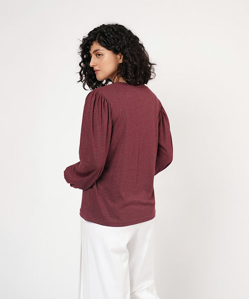 Women's Pleated Long Sleeve Shirt