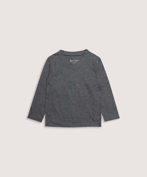 Kids' Basic Long Sleeve V-Neck Tee