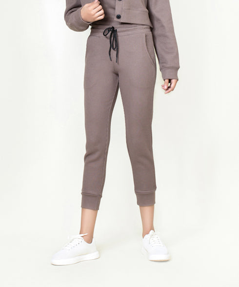 Women's Waffle Knit Cropped Joggers