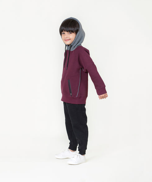 Boys' Contrast Pull Over Hoodie