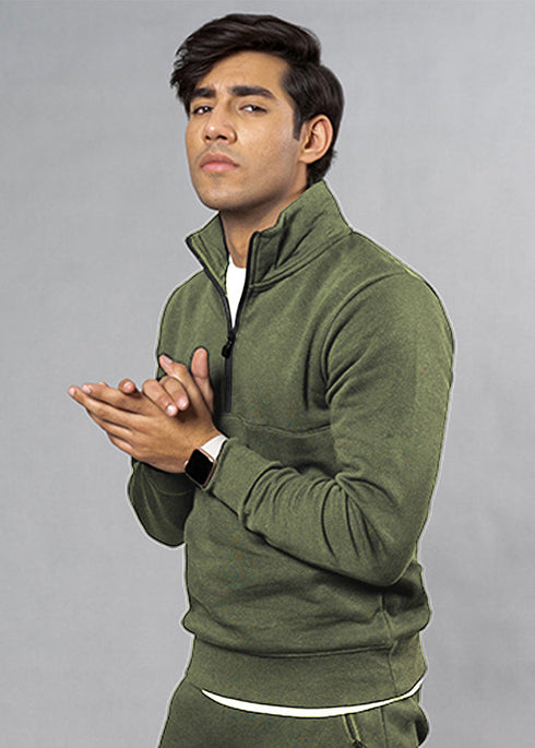 Men's Half Zip Mock Neck