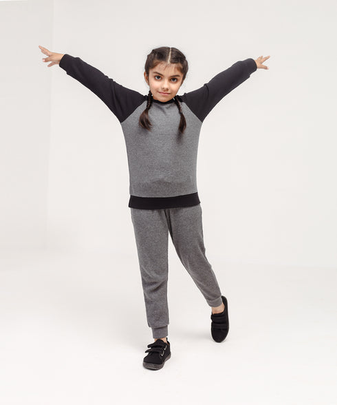 Girls' Raglan Waffle Knit Shirt