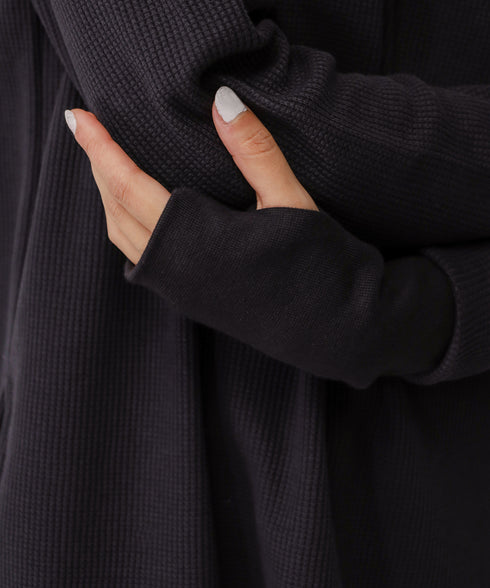 Women's Long Waffle Knit Shirt