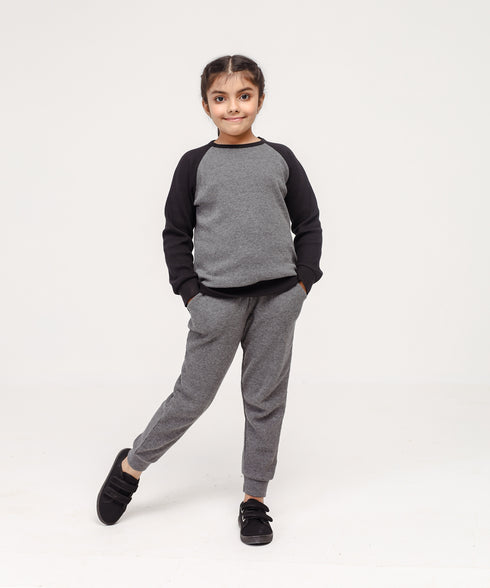 Girls' Raglan Waffle Knit Shirt