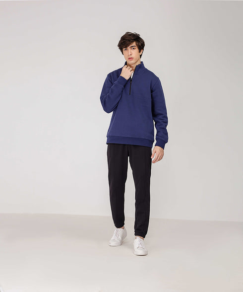 Men's Half Zip Mock Neck