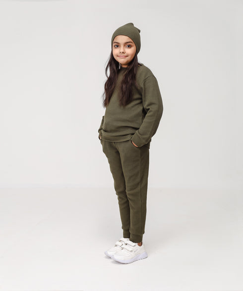 Girls' Basic Waffle Knit Set