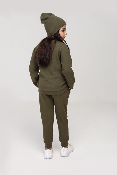 Girls' Basic Waffle Knit Set