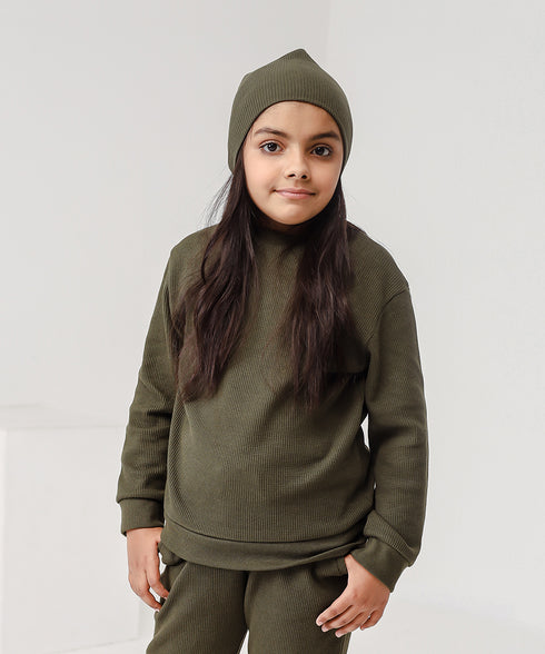 Girls' Basic Waffle Knit Shirt