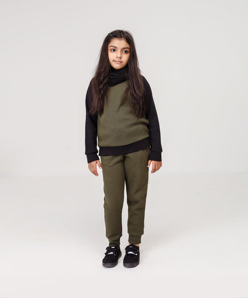 Girls' Raglan Waffle Knit Shirt