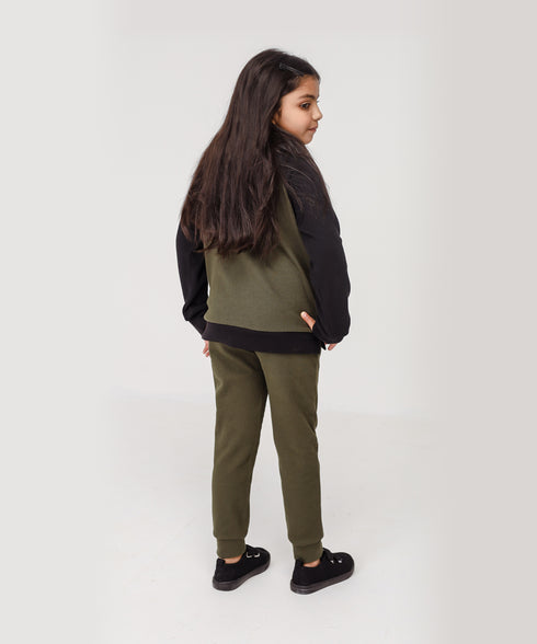 Girls' Raglan Waffle Knit Shirt