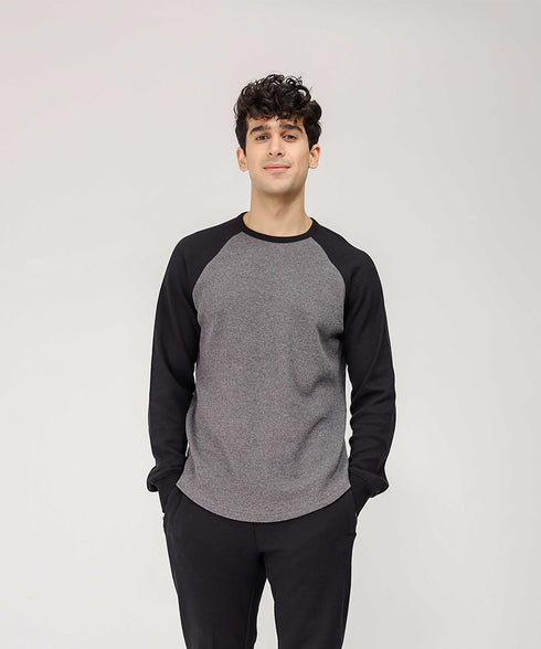 Men's Raglan Waffle Knit Shirt