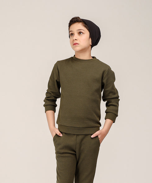 Boys' Basic Waffle Knit Shirt