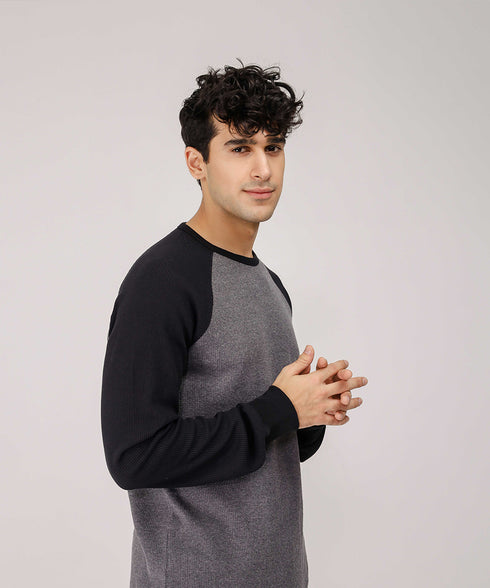 Men's Raglan Waffle Knit Shirt