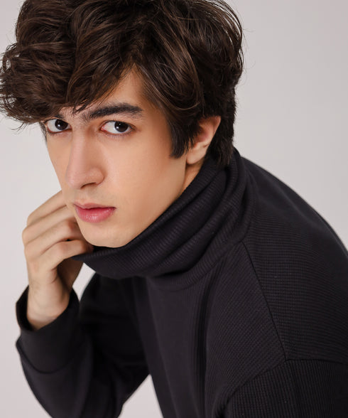 Men's Waffle Knit Turtleneck