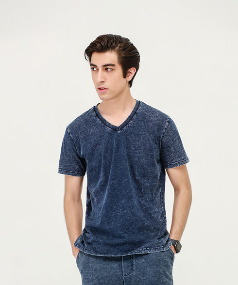 Men's Denim V-Neck Tee