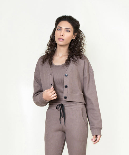 Women's Waffle Knit Cardigan