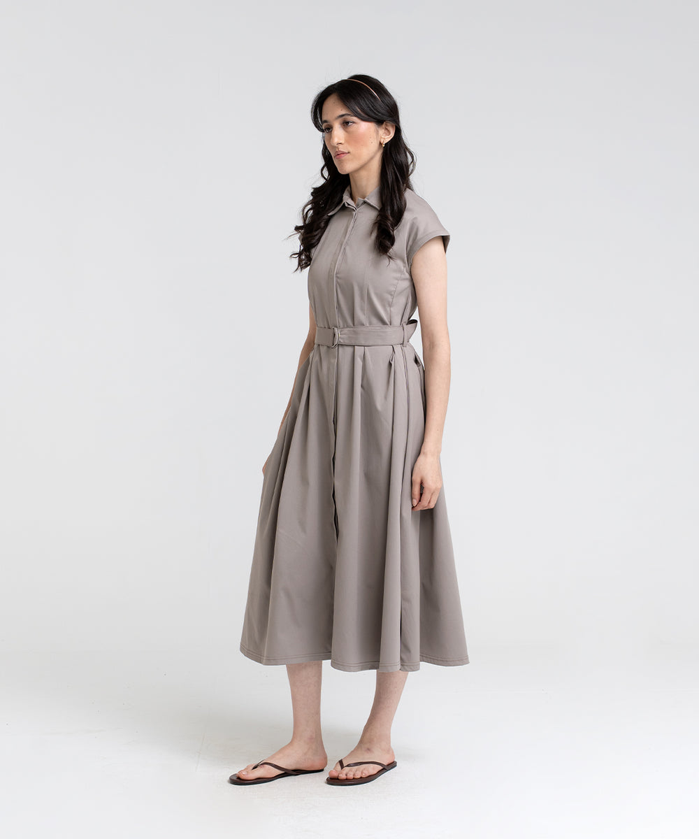 Women's Collared Pleated Dress – Bandana