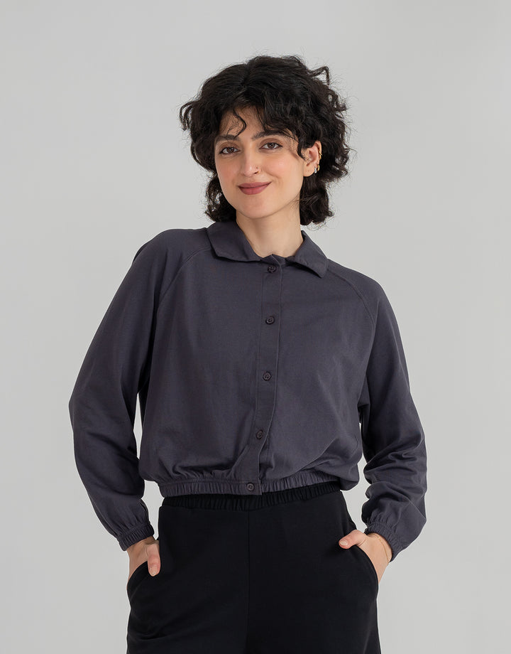 Women's Cropped Collared Shirt