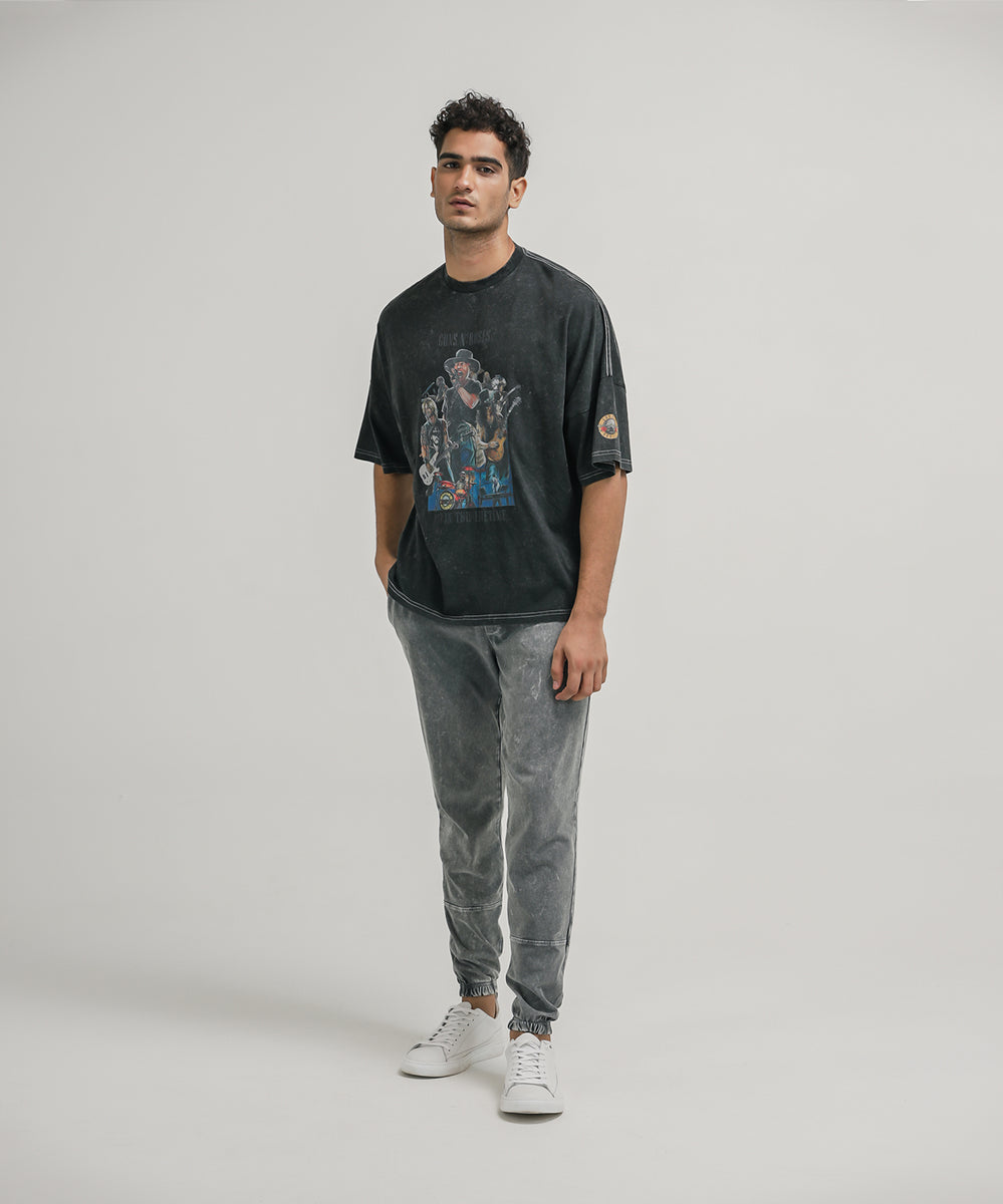 Metal Guns N Roses Printed Oversized Mens T-shirt Legacy Boutiques Dhaka main image 1