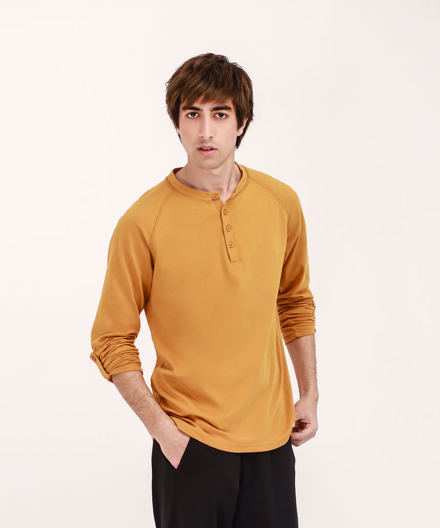 Men s Long Sleeve Henley Shirt