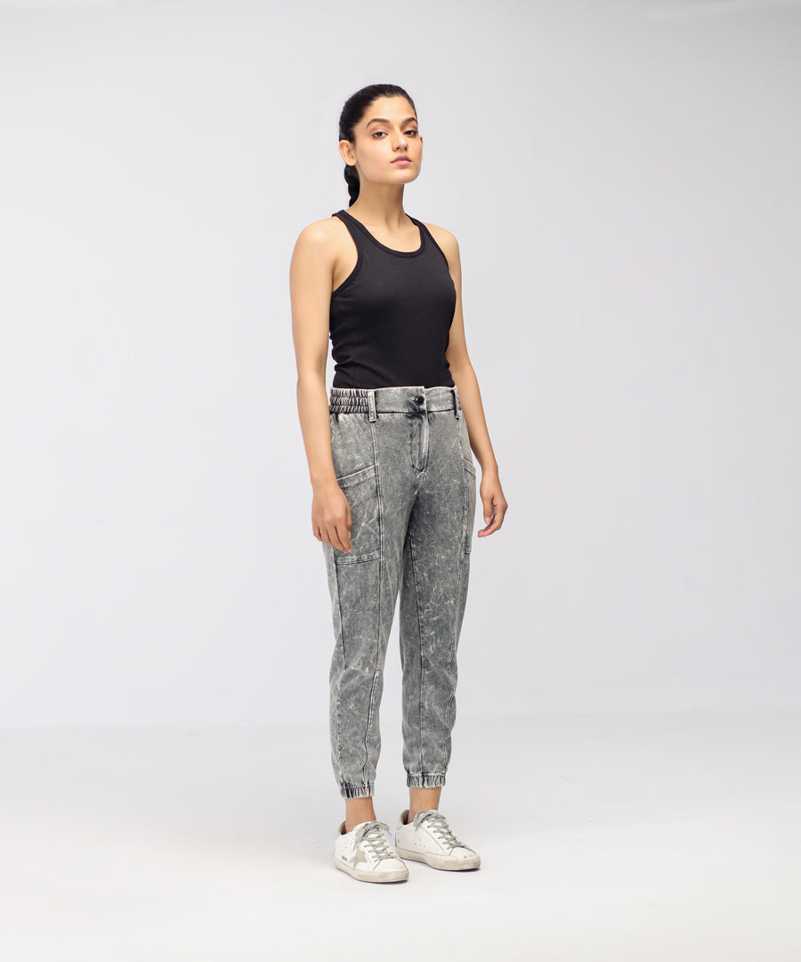 Women's Acid Wash Pants Bandana