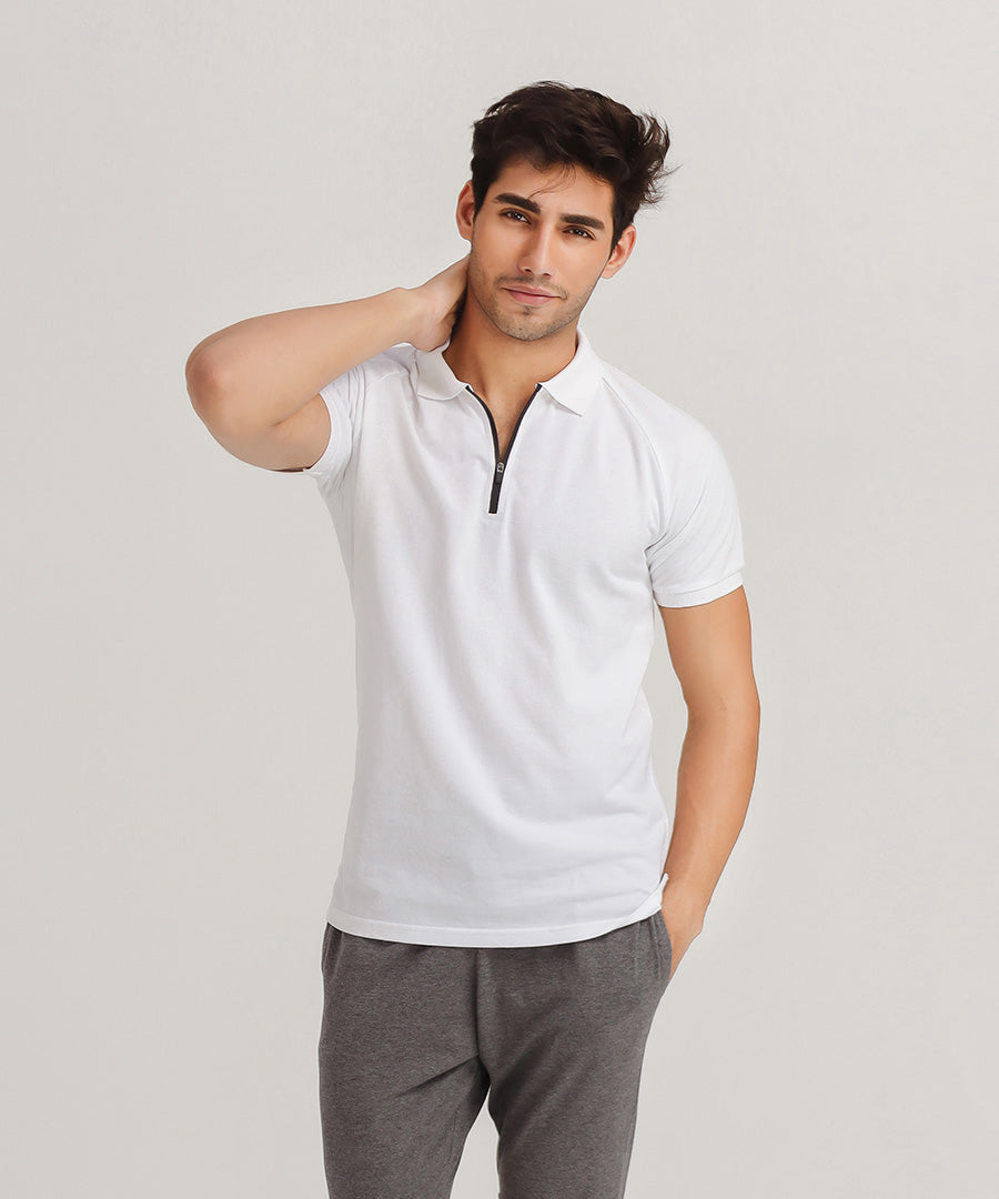 Men's Zipper Polo Shirt Bandana