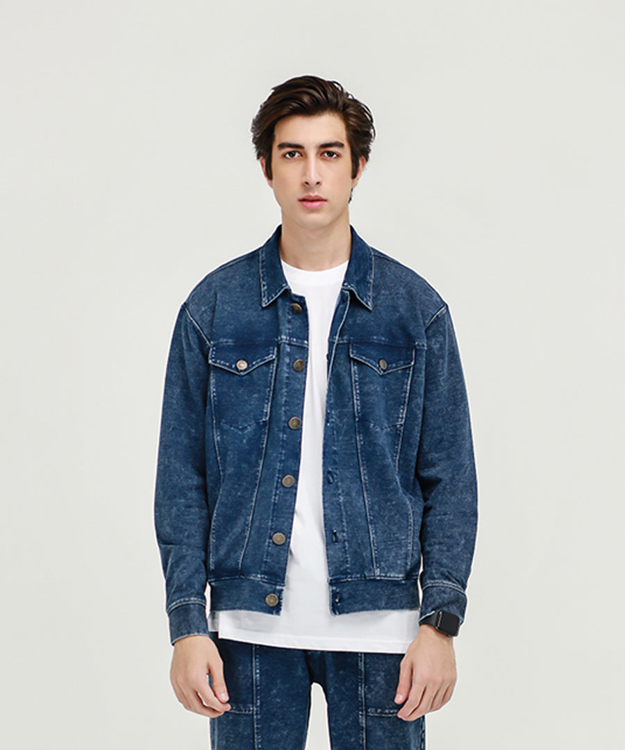 Long denim jacket men best sale